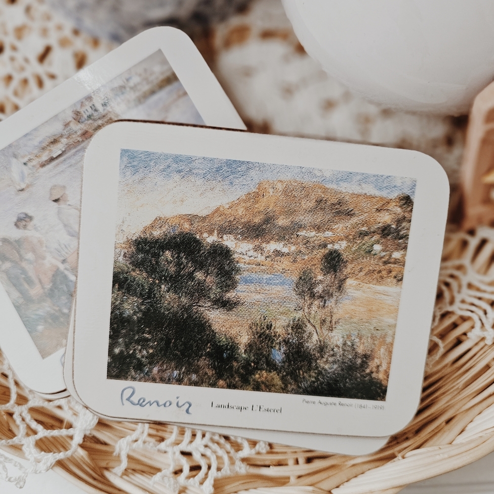 Jason Products Rectangular Renoir Art Coasters Set With Cork Backing - Picture 2 of 8